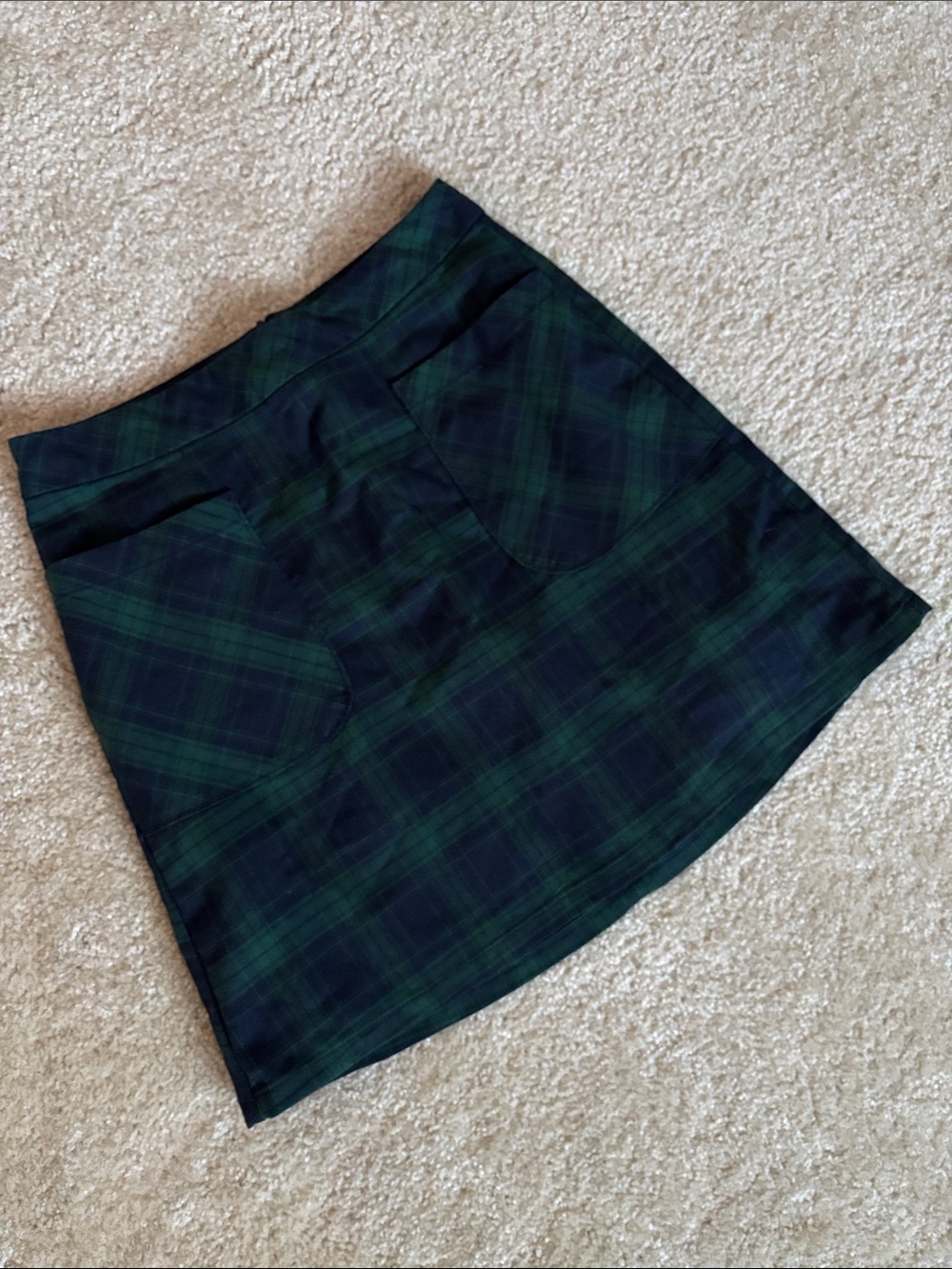 Arizona Jean Company Green and Navy Plaid Mini Skirt